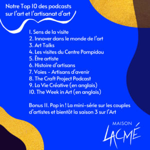 top 10 podcast art Maison Lacmé